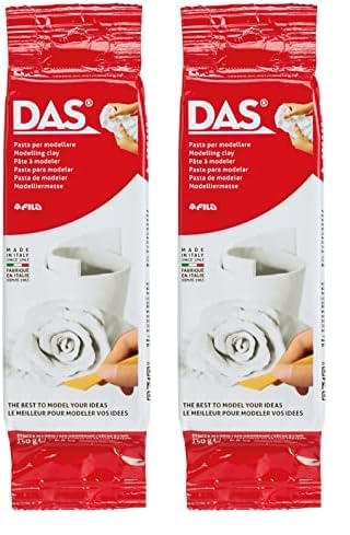 DAS 348100 lufthärtende Modelliermasse, 250 g - weiß (Packung mit 2) von DAS