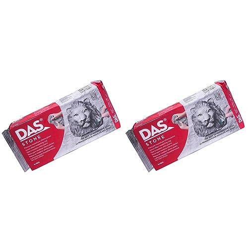 DAS 348200 lufthärtende Modelliermasse, 1000g stone (Packung mit 2) von DAS