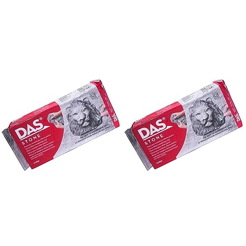 DAS 348200 lufthärtende Modelliermasse, 1000g stone (Packung mit 2) von DAS