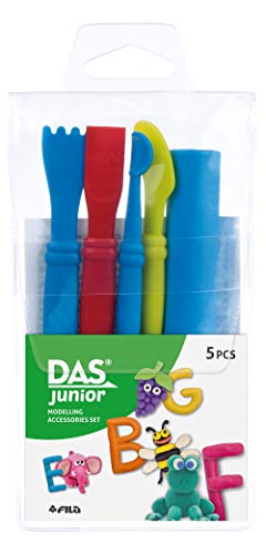 DAS Junior Modellierwerkzeug, 5-teiliges Set mit 4 Spateln und 1 Ausroller, Geeignet für Kunst- und Bastelprojekte, 4E+1 Gramm, Lufttrocknung, Ton, Zum Spielen, Modellierung, Kreative Fähigkeit DAS Junior Modellierwerkzeug, 5-teiliges Set mit 4 Spateln und 1 Ausroller, Geeignet für Kunst- und Bastelprojekte, 4E+1 Gramm, Lufttrocknung, Ton, Zum Spielen, Modellierung, Kreative Fähigkeit von DAS