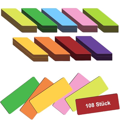108 Stück Magnetetiketten beschreibbar, 75x25 mm Magnetstreifen beschreibbar bunt, Abwischbare Magnetschilder, Magnet Etiketten für Whiteboards, Kühlschränke, Magnettafeln 108 Stück Magnetetiketten beschreibbar, 75x25 mm Magnetstreifen beschreibbar bunt, Abwischbare Magnetschilder, Magnet Etiketten für Whiteboards, Kühlschränke, Magnettafeln von DASHUAIGE