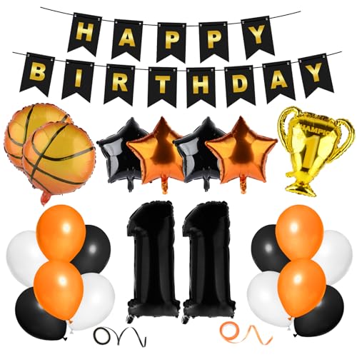 Basketball Ballon Geburtstagsdeko Orange Geburtstagsdeko Jungen Happy Birthday Girlande Deko Luftballons für Kinder Junge Geburtstag Party Basketball Deko (11.) von DASHUAIGE