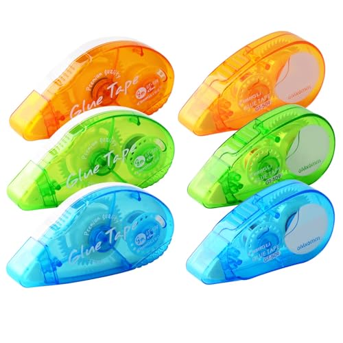 DASHUAIGE 6 Stück Doppelseitiges Klebeband Roller, Kleberoller Permanent Adhesive Tape Pen für Basteln, Kartenherstellung, Bullet Journal und Scrapbooking DASHUAIGE 6 Stück Doppelseitiges Klebeband Roller, Kleberoller Permanent Adhesive Tape Pen für Basteln, Kartenherstellung, Bullet Journal und Scrapbooking von DASHUAIGE