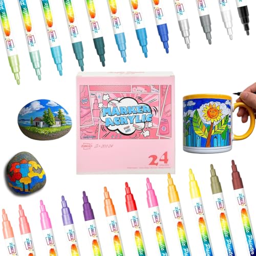 DASIAUTOEM 24 Farben Porzellanstifte, Wasserfester Porzellanstift, Kinder Steine Bemalen Stifte Acrylfarben Stifte für Porzellan Keramik Glas Holz Leinwand Basteln Ostereier Deko DASIAUTOEM 24 Farben Porzellanstifte, Wasserfester Porzellanstift, Kinder Steine Bemalen Stifte Acrylfarben Stifte für Porzellan Keramik Glas Holz Leinwand Basteln Ostereier Deko von DASIAUTOEM