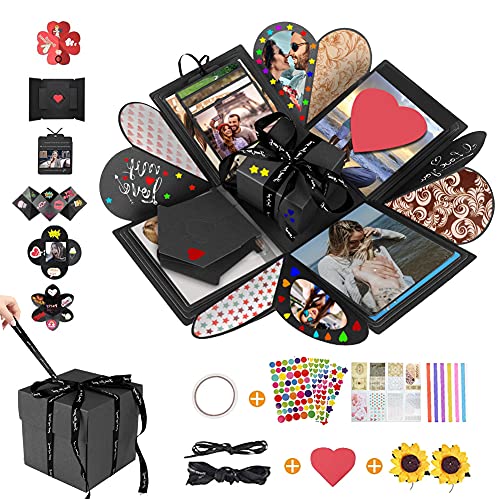 DASIAUTOEM Explosions Box, Geschenkbox Überraschungs Kreative Explosionsbox DIY Faltendes Fotoalbum Scrapbook Foto, Geschenk für Muttertag Geburtstag Hochzeit Jahrestag Freundin Freund Frauen Kinder von DASIAUTOEM