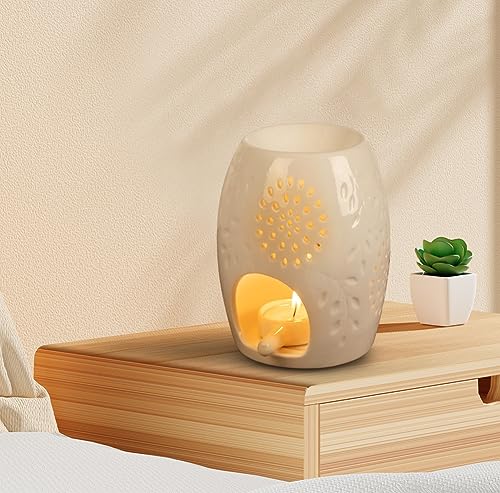 DASIAUTOEM Keramik Duftlampe, Aromalampe Teelichthalter weiß, Duftlicht Teelicht Duftöl Diffuser Aromalampe Duftlampe, Aromabrenner mit der Candle Löffel Aroma Diffuser für Büro, Schlafzimmer, Yoga DASIAUTOEM Keramik Duftlampe, Aromalampe Teelichthalter weiß, Duftlicht Teelicht Duftöl Diffuser Aromalampe Duftlampe, Aromabrenner mit der Candle Löffel Aroma Diffuser für Büro, Schlafzimmer, Yoga von DASIAUTOEM