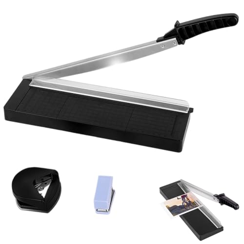 DASIAUTOEM Papierschneider A4 Kompakt 34 cm, für bis zu 8 Blätter A4-B7 (80g/m²), Präzise Schneidemaschiene für Karton-, Papier- & Bastelarbeiten | Ideal für Büro, Schule, Fotografie & Scrapbooking von DASIAUTOEM