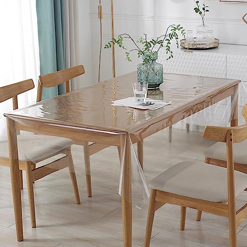DASIAUTOEM Tischfolie Durchsichtig, Tischdecke Klarsicht Tischdecke Transparent 100cm Breit, Meterware 0,18 mm Stark, Wasserdicht Abwaschbar PVC Folie Fettdicht Tischschutzfolie (100 x 140cm) von DASIAUTOEM