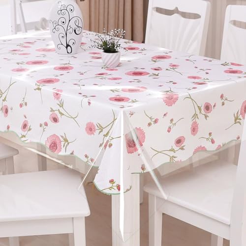 DASIAUTOEM Tischfolie Durchsichtig, Tischdecke Transparent Abwaschbar, PVC Transparente Tischdecke Tischschutz Folie 0.13mm Dicke Nicht Verformbar, Bietet Schutz für Familie (Transparente, 150x300cm) von DASIAUTOEM