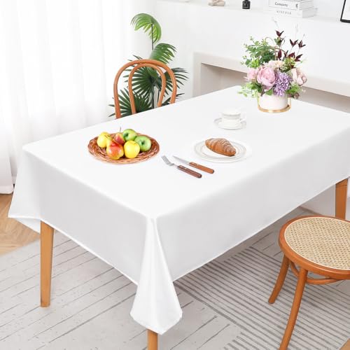Tischdecke Abwaschbar, Tischdecke Weiß, Rechteckig 120X160CM Tischtuch Wasserabweisend Tafeldecke Abwischbare aus Polyester für Hochzeit, Party, Kindergeburtstag Tischdecke Abwaschbar, Tischdecke Weiß, Rechteckig 120X160CM Tischtuch Wasserabweisend Tafeldecke Abwischbare aus Polyester für Hochzeit, Party, Kindergeburtstag von DASIAUTOEM