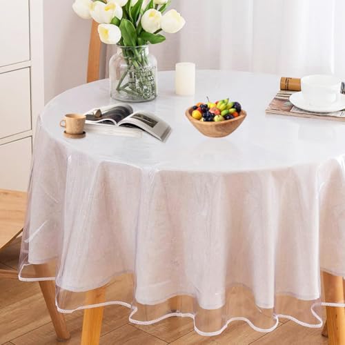 Tischdecke Transparent Rund, Durchsichtige Tischdecke, Tischfolie Durchsichtig, PVC Folie Fettdicht Tischschutzfolie Tischschutz, Rund Tischdecke Klarsicht Durchmesser 180 cm Tischdecke Transparent Rund, Durchsichtige Tischdecke, Tischfolie Durchsichtig, PVC Folie Fettdicht Tischschutzfolie Tischschutz, Rund Tischdecke Klarsicht Durchmesser 180 cm von DASIAUTOEM