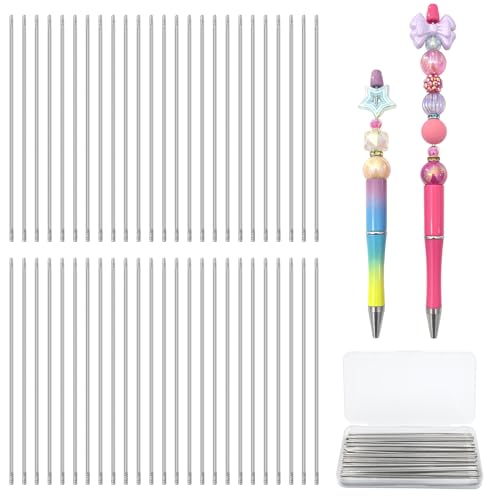 DASTTUIS Stiftverlängerungen für Perlenstifte, 9,5 cm, Edelstahl, DIY-Perlenstifte, Verlängerungsstäbe mit leeren Metallstäben, Ersatzstäbe, Bürozubehör und Bastelgeschenke für Lehrer, 100 Stück von DASTTUIS