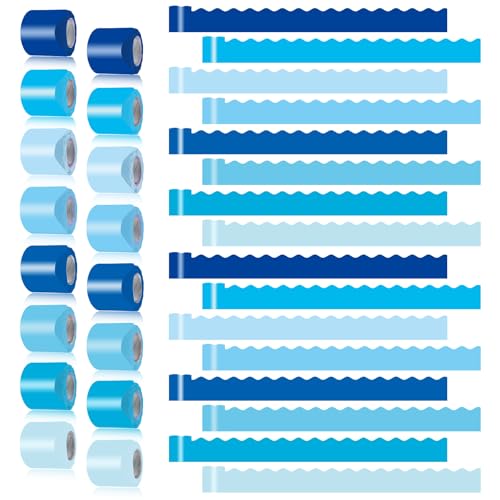 Dekoratives Pinnwand-Bordüren-Set, 16 Rollen, 150 m, blaue Wellenform, für Klassenzimmer, Büro, Schule, Lehrer-Dekor-Bordüren für Pinnwände, Wand- und Themenbedarf Dekoratives Pinnwand-Bordüren-Set, 16 Rollen, 150 m, blaue Wellenform, für Klassenzimmer, Büro, Schule, Lehrer-Dekor-Bordüren für Pinnwände, Wand- und Themenbedarf von DASTTUIS