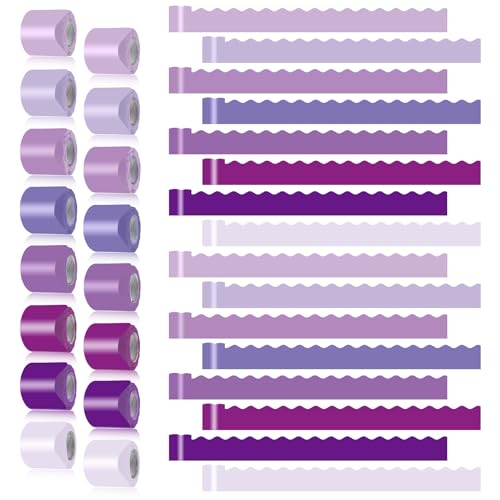 Dekoratives Pinnwand-Bordüren-Set, 16 Rollen, 150 m, violette Wellenform, für Klassenzimmer, Büro, Schule, Lehrer-Dekor-Bordüren für Pinnwände, Wand- und Themenbedarf Dekoratives Pinnwand-Bordüren-Set, 16 Rollen, 150 m, violette Wellenform, für Klassenzimmer, Büro, Schule, Lehrer-Dekor-Bordüren für Pinnwände, Wand- und Themenbedarf von DASTTUIS