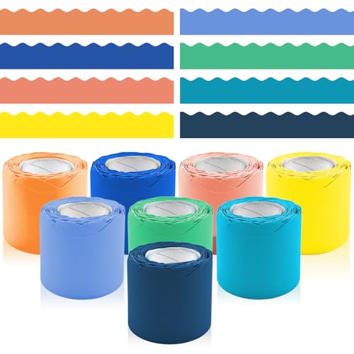 Pinnwand-Bordüren-Set, Dekoration für Büro, Schule, Klassenzimmer, Lehrer und Heimwerker, Poster und Geburtstagsfeiern, 8 Rollen, 700 m, Tafelverzierung (Wissenschaftsfarbe) von DASTTUIS