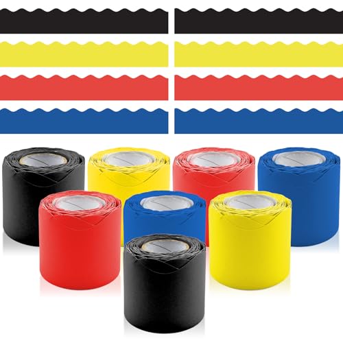 Pinnwand-Bordüren-Set, Dekoration für Büro, Schule, Klassenzimmer, Lehrer und Zuhause, zum Selbermachen, Poster und Geburtstagspartys, 8 Rollen (klassische Farbe) von DASTTUIS