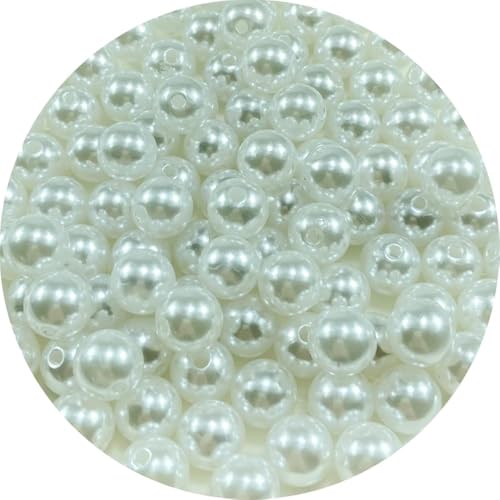 100 Stück 12 mm große Perlen, weiße Perlen, Bastelperlen, runde lose Perlen mit Löchern zum Nähen, Basteln, Dekoration, Armband, Halskette, Schmuckherstellung 100 Stück 12 mm große Perlen, weiße Perlen, Bastelperlen, runde lose Perlen mit Löchern zum Nähen, Basteln, Dekoration, Armband, Halskette, Schmuckherstellung von DASUGRHWHCDS