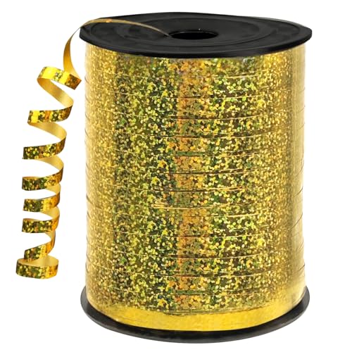 450 Meter Geschenkband Gold - DATEFUN 5mm Schleifenband Gold - Glitzer Ringelband Ballonband für Weihnachtsdeko, Ballonverschlüsse, Geschenkverpackung, Hochzeitsdeko 450 Meter Geschenkband Gold - DATEFUN 5mm Schleifenband Gold - Glitzer Ringelband Ballonband für Weihnachtsdeko, Ballonverschlüsse, Geschenkverpackung, Hochzeitsdeko von DATEFUN