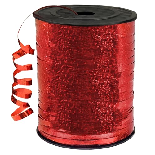 450 Meter Geschenkband Rot - DATEFUN 5mm Rotes Band - Glitzer Ringelband Ballonband für Weihnachtsdeko, Ballonverschlüsse, Geschenkverpackung, Hochzeitsdeko 450 Meter Geschenkband Rot - DATEFUN 5mm Rotes Band - Glitzer Ringelband Ballonband für Weihnachtsdeko, Ballonverschlüsse, Geschenkverpackung, Hochzeitsdeko von DATEFUN