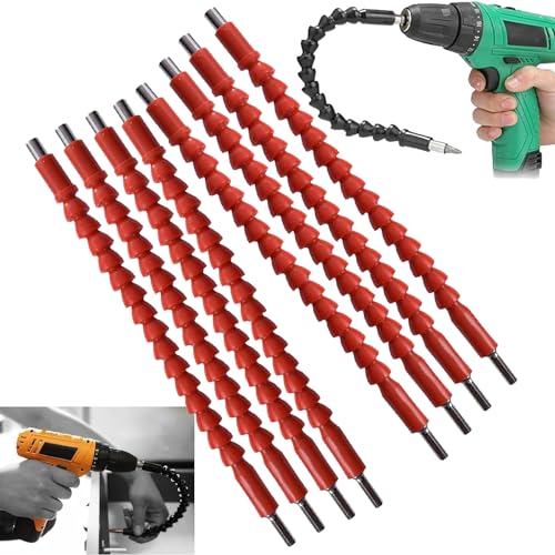 Flexibles Bohrerverlängerungs-Set, 29 cm, biegbares Werkzeug, flexibler Bohreradapter, 360-Grad-Schraubendreher-Verlängerung für jeden Winkel, funktioniert mit jedem Bohrer oder Schraubendreher, rot Flexibles Bohrerverlängerungs-Set, 29 cm, biegbares Werkzeug, flexibler Bohreradapter, 360-Grad-Schraubendreher-Verlängerung für jeden Winkel, funktioniert mit jedem Bohrer oder Schraubendreher, rot von DATOZA