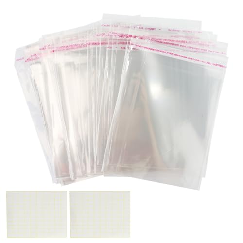 300 Stück Tütchen selbstklebend Plastiktüten,Klein Cellophantüten Flachbeutel Transparent Mit Etiketten-Aufkleber，Tasche Plastiktüte für Konfetti Schmuck Geschenk Puppe von DAVIDJAMESCLARKE