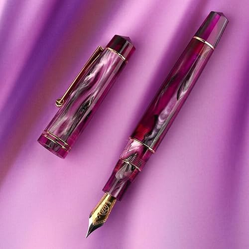 DAVNO Luxus-Füllfederhalter aus Acryl, F-Feder, Schreibtinte, High-End-Geschenkstift für Geschäft, Büro, Schreibbedarf (blau) von DAVNO