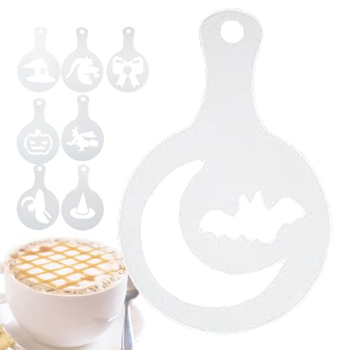 DAWCBVJQ Kaffeeschablonen - 8 Stück Halloween Kaffeepräger Für Latte Art - Backen Schablonen Für Brot Kuchen Kreativ DAWCBVJQ Kaffeeschablonen - 8 Stück Halloween Kaffeepräger Für Latte Art - Backen Schablonen Für Brot Kuchen Kreativ von DAWCBVJQ