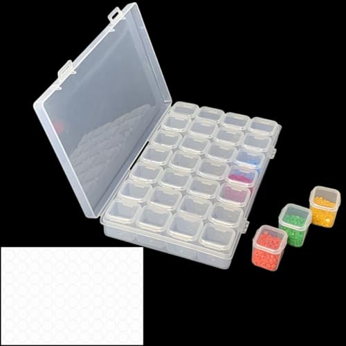 28Fächer Unabhängige Sortierbox,Sortierboxen für Kleinteile Diamond Painting Aufbewahrungsbox mit Leere handgeschriebene Aufkleber (2) von DAWOOWF