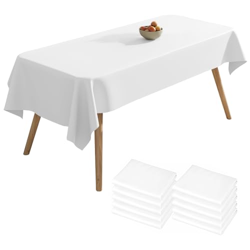 10 Stück Packungen Einweg-Tischdecken Weiß rechteckige Kunststoff-Tischdecke 137 cm x 274 cm Premium-schmutzabweisende/wasserdichte Tischdecken für Geburtstag,Hochzeit,Party,Grillen,Picknick 10 Stück Packungen Einweg-Tischdecken Weiß rechteckige Kunststoff-Tischdecke 137 cm x 274 cm Premium-schmutzabweisende/wasserdichte Tischdecken für Geburtstag,Hochzeit,Party,Grillen,Picknick von DAWRIS