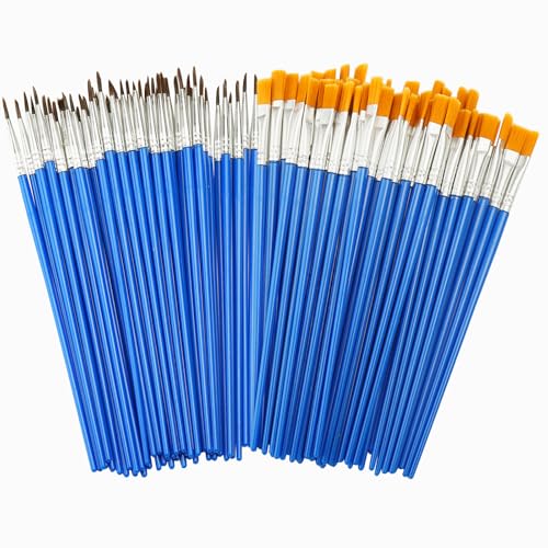 100 Stück Pinsel Set, 50 Stück Runde Pinsel und 50 Stück Flache Pinsel Kleine Flache Nylon Acrylfarben Pinsel Künstlerpinsel Pinsel Kinder und Erwachsene zum Zeichnen Basteln Künstlerbedarf 100 Stück Pinsel Set, 50 Stück Runde Pinsel und 50 Stück Flache Pinsel Kleine Flache Nylon Acrylfarben Pinsel Künstlerpinsel Pinsel Kinder und Erwachsene zum Zeichnen Basteln Künstlerbedarf von DAWRIS