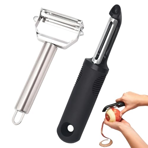 Sparschäler Set, 2Pcs Edelstahl Schäler Premium Y-Förmig Gemüseschäler mit Scharfer Klinge und Rutschfestem Griff Kinderschäler Universalschäler für Tomaten, Karotten, Obst Sparschäler Set, 2Pcs Edelstahl Schäler Premium Y-Förmig Gemüseschäler mit Scharfer Klinge und Rutschfestem Griff Kinderschäler Universalschäler für Tomaten, Karotten, Obst von DAWRIS