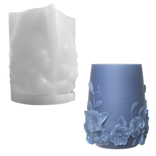 3D Weinblume Kerze Silikonform Gießform Silikon Kerzengießform, DIY Plastik Gießen Gießform Kerzenform Große Kerzenform für Herstellung von Kerzen, Handgefertigte Seife (2) von DAWRIS