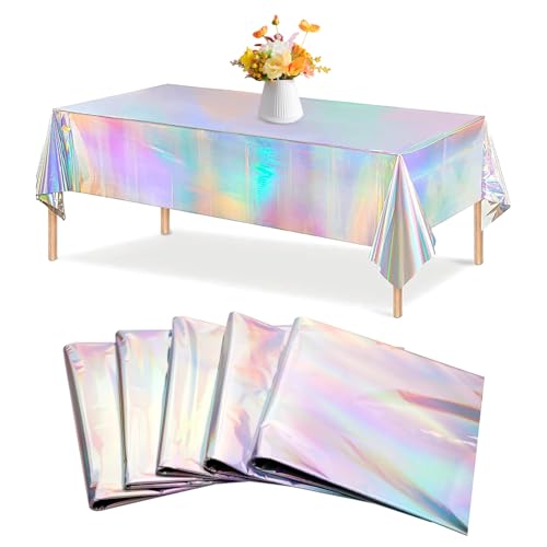 5 Stück Holografische Tischdecken 137×274 cm Bunt Glitzer Tischdecke Party Tischdecke Wiederverwendbar & Wasserdicht – Ideal für Kindergeburtstage, Hochzeiten, Partys & Events 5 Stück Holografische Tischdecken 137×274 cm Bunt Glitzer Tischdecke Party Tischdecke Wiederverwendbar & Wasserdicht – Ideal für Kindergeburtstage, Hochzeiten, Partys & Events von DAWRIS