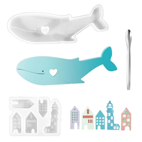 5PCS Silikonformen Gießformen Häuser und 1PCS Silikonformen Gießformen Wal, 3D Kerzenform, Gießform Häuser, Maritim Molds Fisch mit Herz für DIY Kunsthandwerk Kerzen Ornamenten 5PCS Silikonformen Gießformen Häuser und 1PCS Silikonformen Gießformen Wal, 3D Kerzenform, Gießform Häuser, Maritim Molds Fisch mit Herz für DIY Kunsthandwerk Kerzen Ornamenten von DAWRIS