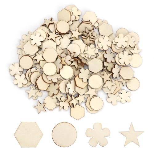 DAWRIS 400 Stück Runde Holzscheiben zum Basteln 4 Formen Kreis, Blume, Stern, Sechseck Je 100 Stück, Holzplättchen Rund Holzscheiben Klein Holzanhänger Zum Bemalen für DIY Handwerk, Weihnachten Deko DAWRIS 400 Stück Runde Holzscheiben zum Basteln 4 Formen Kreis, Blume, Stern, Sechseck Je 100 Stück, Holzplättchen Rund Holzscheiben Klein Holzanhänger Zum Bemalen für DIY Handwerk, Weihnachten Deko von DAWRIS