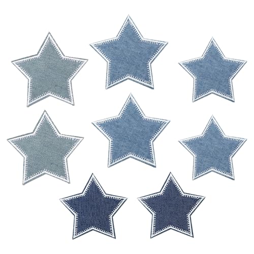 DAWRIS 8 Stück Bügelflicken Flicken zum Aufbügeln Star Deko Jeans Flicken zum Aufbügeln Kinder Denim Blau Stern Bügelflicken Aufbügelflicken Für Jeans, Kleidung, Jacken, T-Shirts DAWRIS 8 Stück Bügelflicken Flicken zum Aufbügeln Star Deko Jeans Flicken zum Aufbügeln Kinder Denim Blau Stern Bügelflicken Aufbügelflicken Für Jeans, Kleidung, Jacken, T-Shirts von DAWRIS