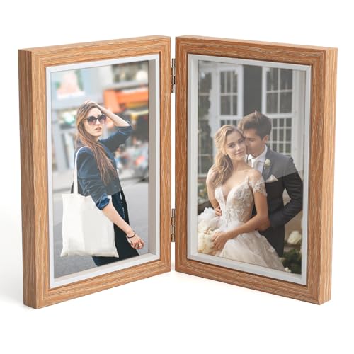 DAWRIS Bilderrahmen Doppelt Klappbare,Doppelbilderrahmen 10x15 Klappbar Holz – Bilderrahmen Doppelt Klappbar für Wohnzimmer, Büro, Geschenkidee zur Hochzeit, Familie, Freunde DAWRIS Bilderrahmen Doppelt Klappbare,Doppelbilderrahmen 10x15 Klappbar Holz – Bilderrahmen Doppelt Klappbar für Wohnzimmer, Büro, Geschenkidee zur Hochzeit, Familie, Freunde von DAWRIS