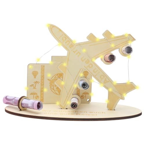 DAWRIS Wunscherfüller Geldgeschenke Geburtstag Holz Unnachahmlich Flugzeug Geschenk Geburtstag mit 2M LED Lichterkette Perfekte Dekorationen für Kollegen Freunde, Familie oder Angehörige DAWRIS Wunscherfüller Geldgeschenke Geburtstag Holz Unnachahmlich Flugzeug Geschenk Geburtstag mit 2M LED Lichterkette Perfekte Dekorationen für Kollegen Freunde, Familie oder Angehörige von DAWRIS