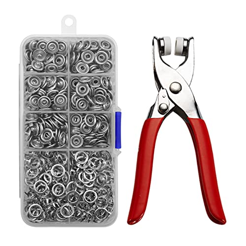 Druckknopf Set mit Zange, Werkzeugset mit fünfpoliger Schließe Metall Druckknöpfe Ohne Nähen mit Druckknopfzange, Jersey Druckknöpfe Metall Druckknöpfe Kit für Kinderbekleidung Sewing DIY (150 KNÖPF) von DAWRIS