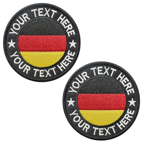 2pcs Personalisierte Deutschland Flagge Patch, Angepasst gestickte militärische Namen Patches, moralische taktische Flagge Aufnäher Namensabzeichen für Weste Rucksack Jacken (Runden) von DAYAWAN