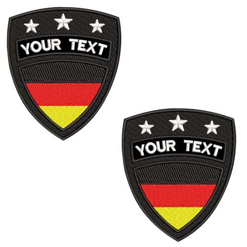 2pcs Personalisierte Deutschland Flagge Patch, Angepasst gestickte militärische Namen Patches, moralische taktische Flagge Aufnäher Namensabzeichen für Weste Rucksack Jacken (Shield) von DAYAWAN