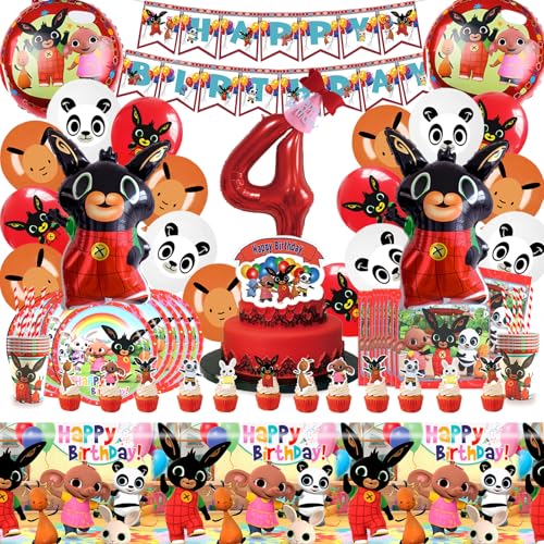 Bunny Geburtstag, Bunny Geburtstagsdeko 4 Jahre, Geburtstagsbanner, Ballon, Kuchendekoration, Tischdecke, Geeignet zum Dekorieren von Geburtstags Mottopartys Bunny Geburtstag, Bunny Geburtstagsdeko 4 Jahre, Geburtstagsbanner, Ballon, Kuchendekoration, Tischdecke, Geeignet zum Dekorieren von Geburtstags Mottopartys von DAYCHOW
