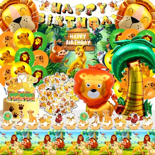 König der Löwen Geburtstagsdeko, König der Löwen Deko, Tortendeko, Ballon, Tischdecke, Geburtstags Banner, Geeignet für Kindergeburtstage und Mottoparty Dekorationen König der Löwen Geburtstagsdeko, König der Löwen Deko, Tortendeko, Ballon, Tischdecke, Geburtstags Banner, Geeignet für Kindergeburtstage und Mottoparty Dekorationen von DAYCHOW