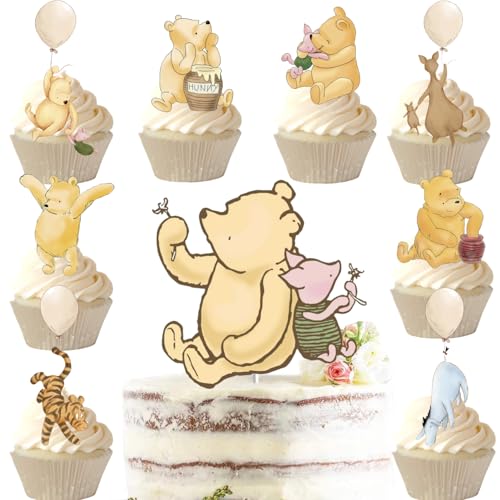 25 Stück Vintage Winnie Kuchenaufsätze und Cupcake-Topper-Set für Pooh Babyparty-Dekorationen, geschlechtsneutrale Geburtstagstortendekorationen, Oh Baby, Neugeborene, Partyzubehör 25 Stück Vintage Winnie Kuchenaufsätze und Cupcake-Topper-Set für Pooh Babyparty-Dekorationen, geschlechtsneutrale Geburtstagstortendekorationen, Oh Baby, Neugeborene, Partyzubehör von DAYIMG