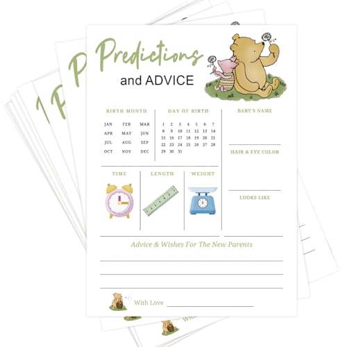 DAYIMG Klassische Winnie-Babyparty-Spiele, Baby-Vorhersagen und Ratschläge, lustige Pooh-Party-Spiele, Geschlechtsoffenbarung, Aktivität für Jungen und Mädchen, 30 Stück DAYIMG Klassische Winnie-Babyparty-Spiele, Baby-Vorhersagen und Ratschläge, lustige Pooh-Party-Spiele, Geschlechtsoffenbarung, Aktivität für Jungen und Mädchen, 30 Stück von DAYIMG