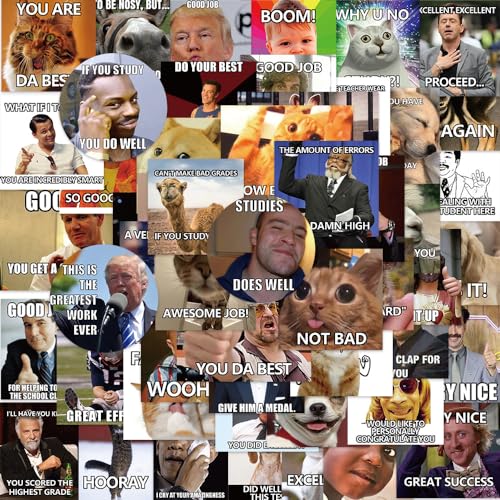 50 Stück Lustige Meme Sticker Set, Aufkleber für Auto, Laptop, Skateboard, Moped, Motorrad, Fahrrad, Computer - Geeignet für Erwachsene und Kinder (Meme 01) von DAYKET