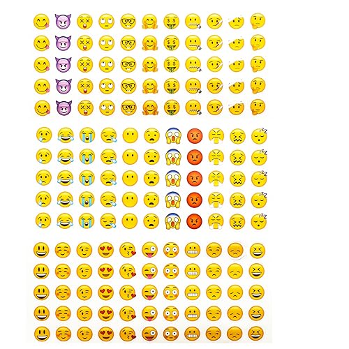 DAYKET Emotion Sticker,12 Blätter Happy Face Sticker,Emoticon Aufkleber für Kinder Notebook Dekoration (1CM) von DAYKET
