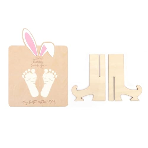 DAYLIGHE Easters Meilensteine Footprint Handabdruck Holzbrett Für Die Ersten Ost Andenken Und Urlaubsdesktop Dekoration des Babys DAYLIGHE Easters Meilensteine Footprint Handabdruck Holzbrett Für Die Ersten Ost Andenken Und Urlaubsdesktop Dekoration des Babys von DAYLIGHE