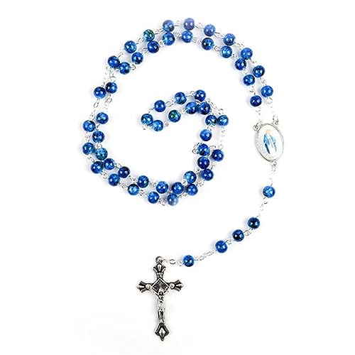 DAYLIGHE Mode Runde Glasperlen Katholische Rosenkranz Halskette Anhänger Religiöse Medaille Kruzifix Christliche Geschenk Für Frauen Männer DAYLIGHE Mode Runde Glasperlen Katholische Rosenkranz Halskette Anhänger Religiöse Medaille Kruzifix Christliche Geschenk Für Frauen Männer von DAYLIGHE