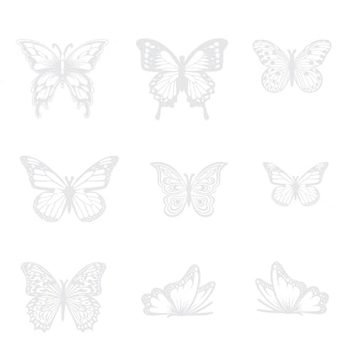 27 Stück Schmetterlings-Kuchendekorationen, 3D-Laser-Schmetterlings-Kuchenaufsätze, Schmetterlings-Cupcake-Topper zum Geburtstag, Laser von DAYUANDIAN